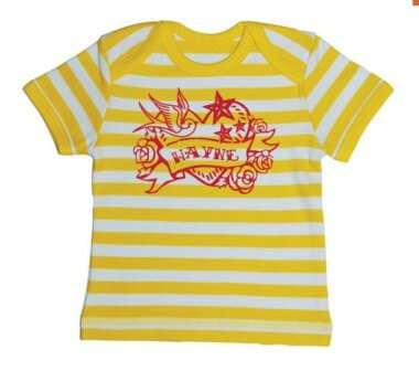 Tattoo Baby Streep T-shirt - Aqua from ChillFish Design Tattoo Baby Streep T-shirt - Aqua from ChillFish Design