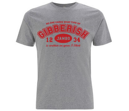 Gibberish Duurzaam Heren T-shirt - Grijs Melange from ChillFish Design Gibberish Duurzaam Heren T-shirt - Grijs Melange from ChillFish Design