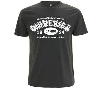 Gibberish Duurzaam Heren T-shirt - Grijs Melange from ChillFish Design Gibberish Duurzaam Heren T-shirt - Grijs Melange from ChillFish Design