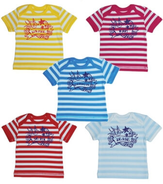 Tattoo Baby Streep T-shirt - Aqua from ChillFish Design Tattoo Baby Streep T-shirt - Aqua from ChillFish Design