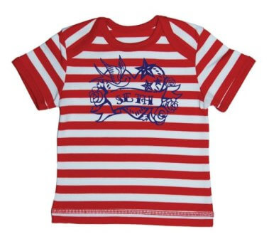 Tattoo Baby Streep T-shirt - Aqua from ChillFish Design Tattoo Baby Streep T-shirt - Aqua from ChillFish Design