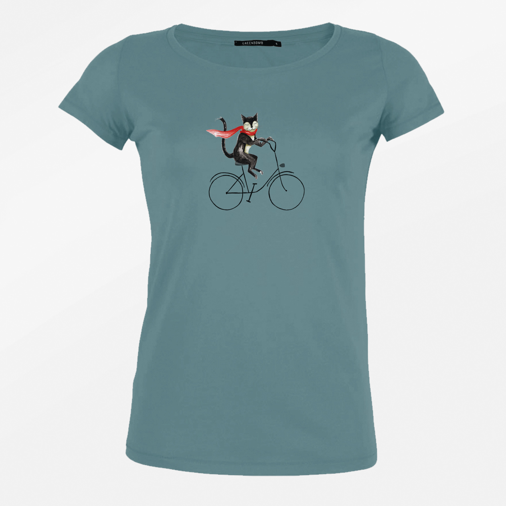 GREENBOMB Shirt Bike cat | bio-katoen from De Groene Knoop GREENBOMB Shirt Bike cat | bio-katoen from De Groene Knoop