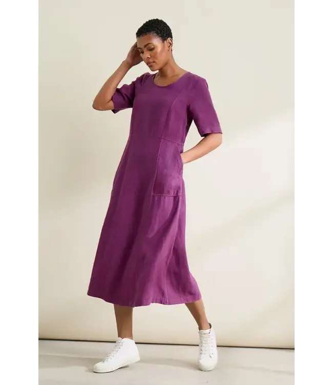 Project Cece SEASALT CORNWALL •• Grass Wave Linen Midi Dress