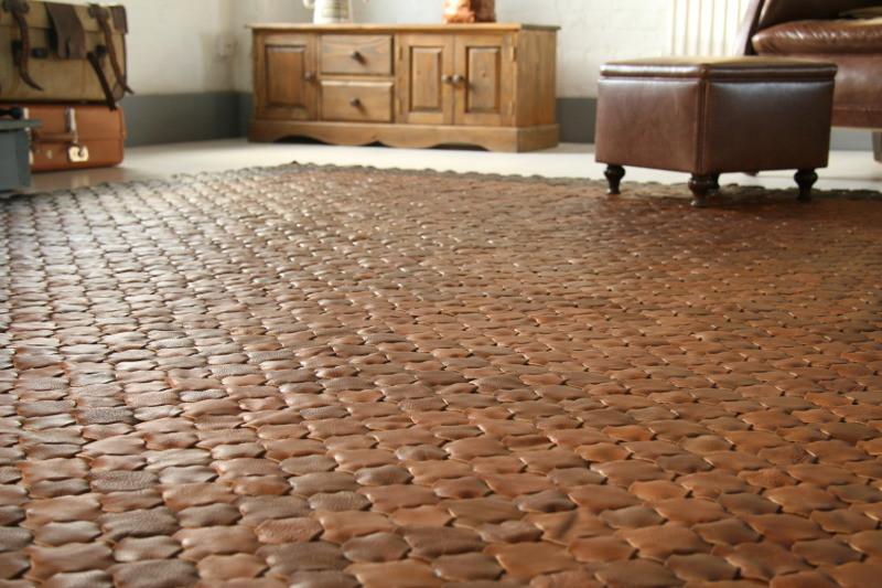 Elvis & Kresse Teams with FLOR for Woven Scrap-Leather Rugs - Interior  Design