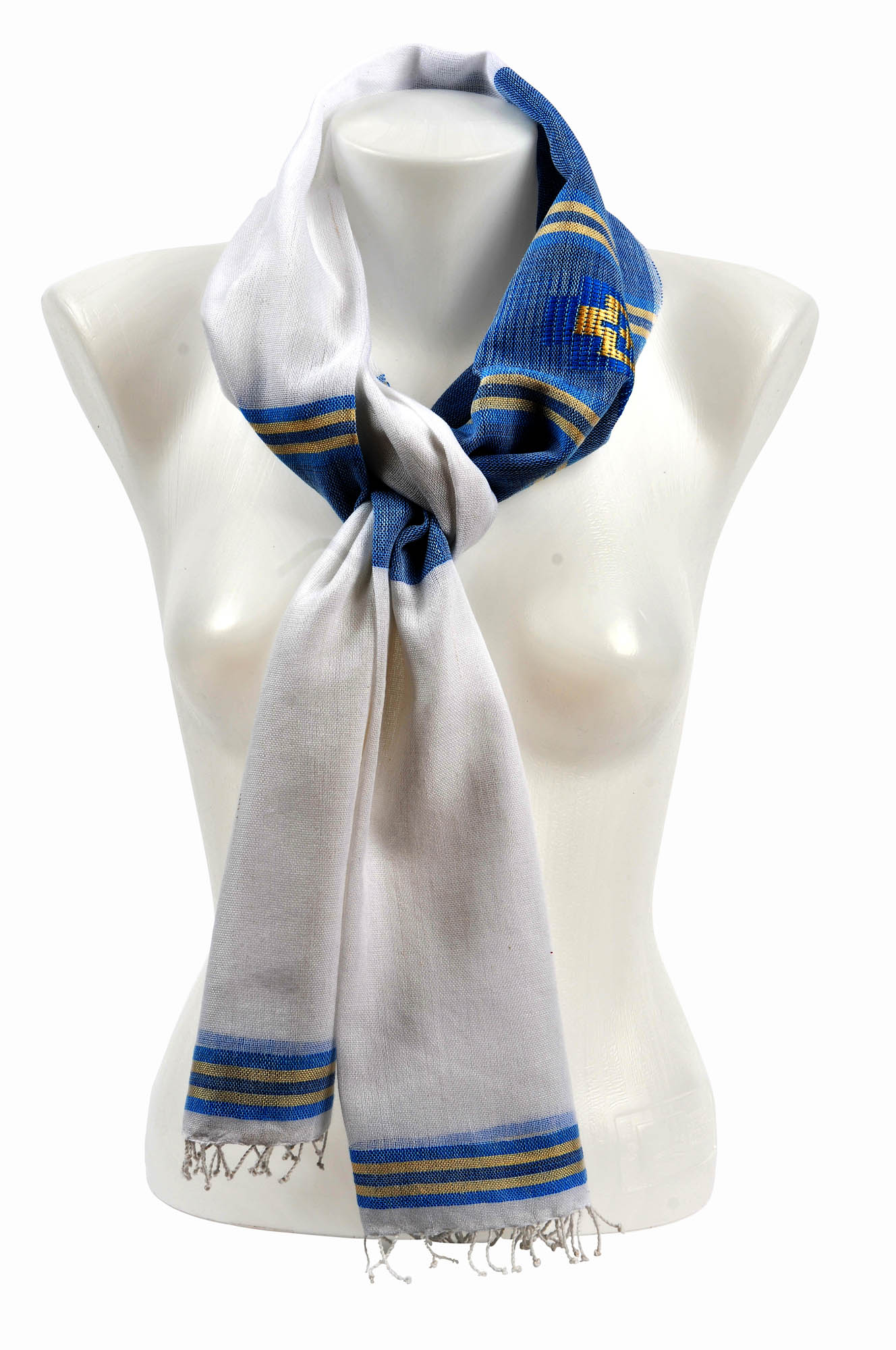 EthCrafted Lalibela Scarf – Blue/white from EthCrafted Accessories EthCrafted Lalibela Scarf – Blue/white from EthCrafted Accessories