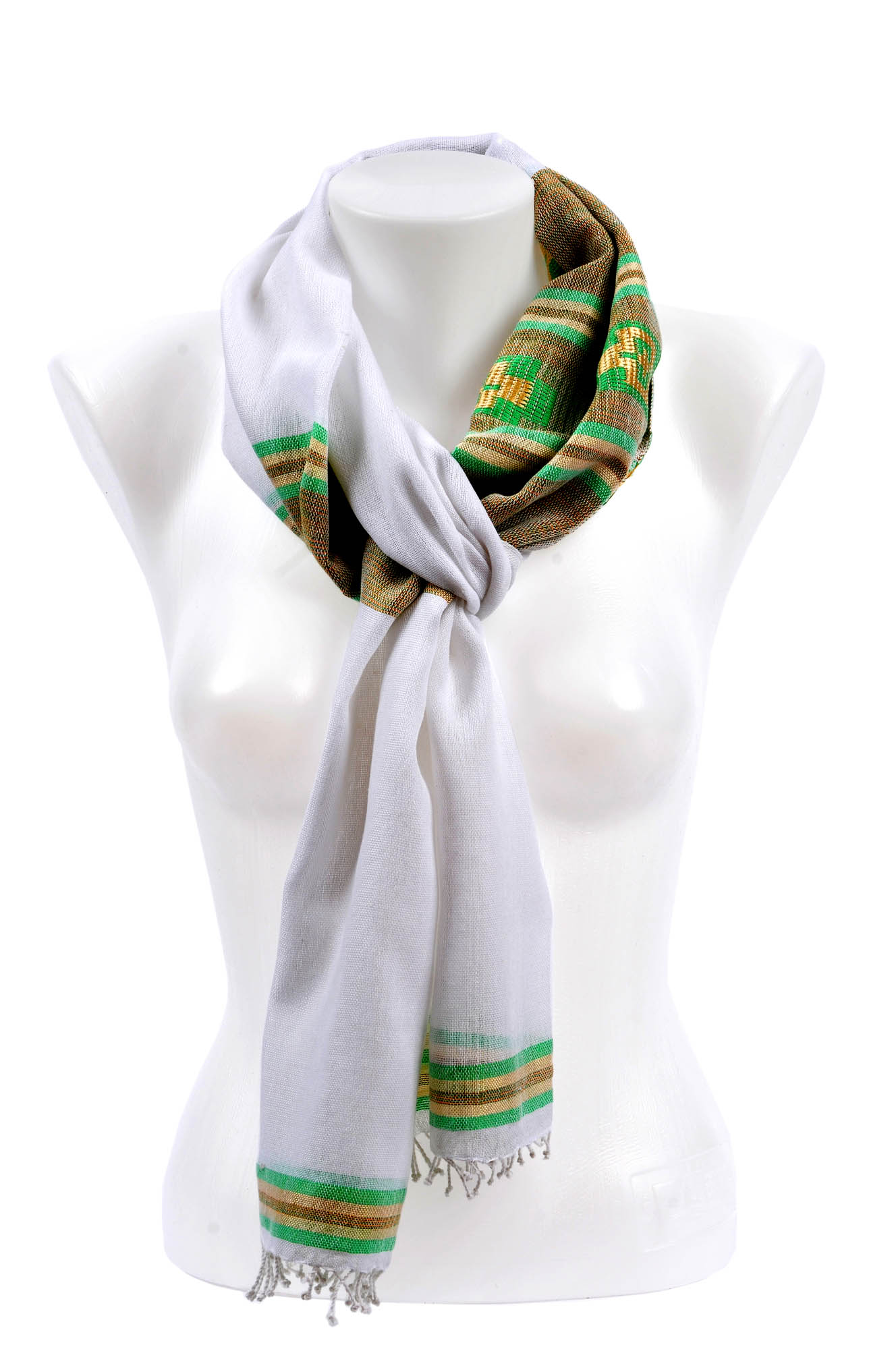 EthCrafted Lalibela Scarf – Green/white from EthCrafted Accessories EthCrafted Lalibela Scarf – Green/white from EthCrafted Accessories