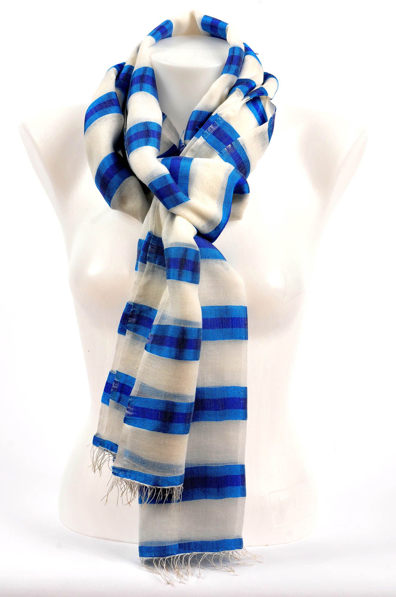 EthCrafted Striped Scarf – Blue from EthCrafted Accessories EthCrafted Striped Scarf – Blue from EthCrafted Accessories