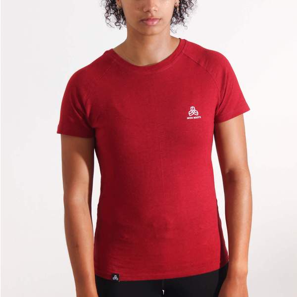 Iron Roots Women's Performance Blend T-Shirt - Deep Red from Iron Roots Iron Roots Women's Performance Blend T-Shirt - Deep Red from Iron Roots