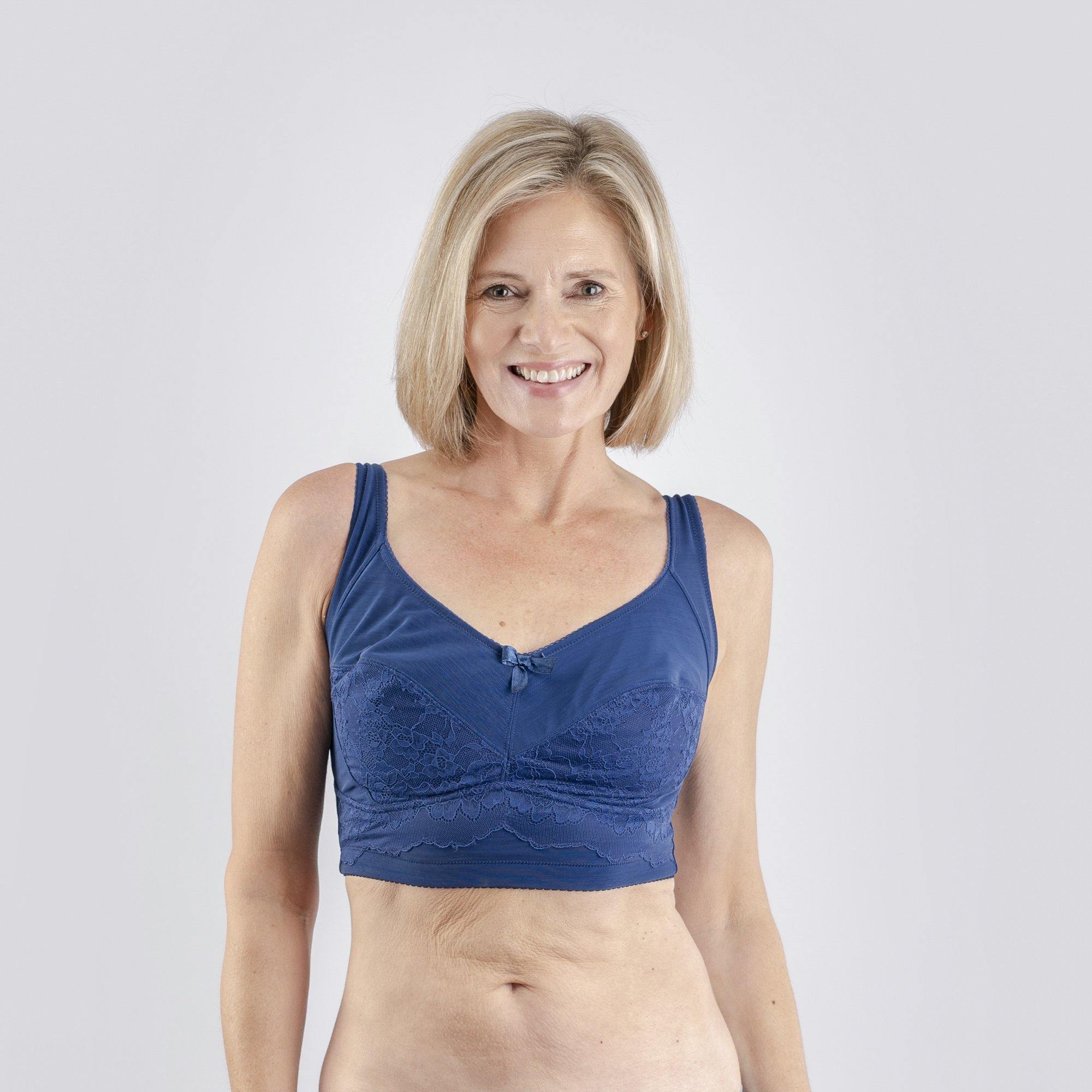 Project Cece  Strappy Top with Built-In Bra Shelf in Navy