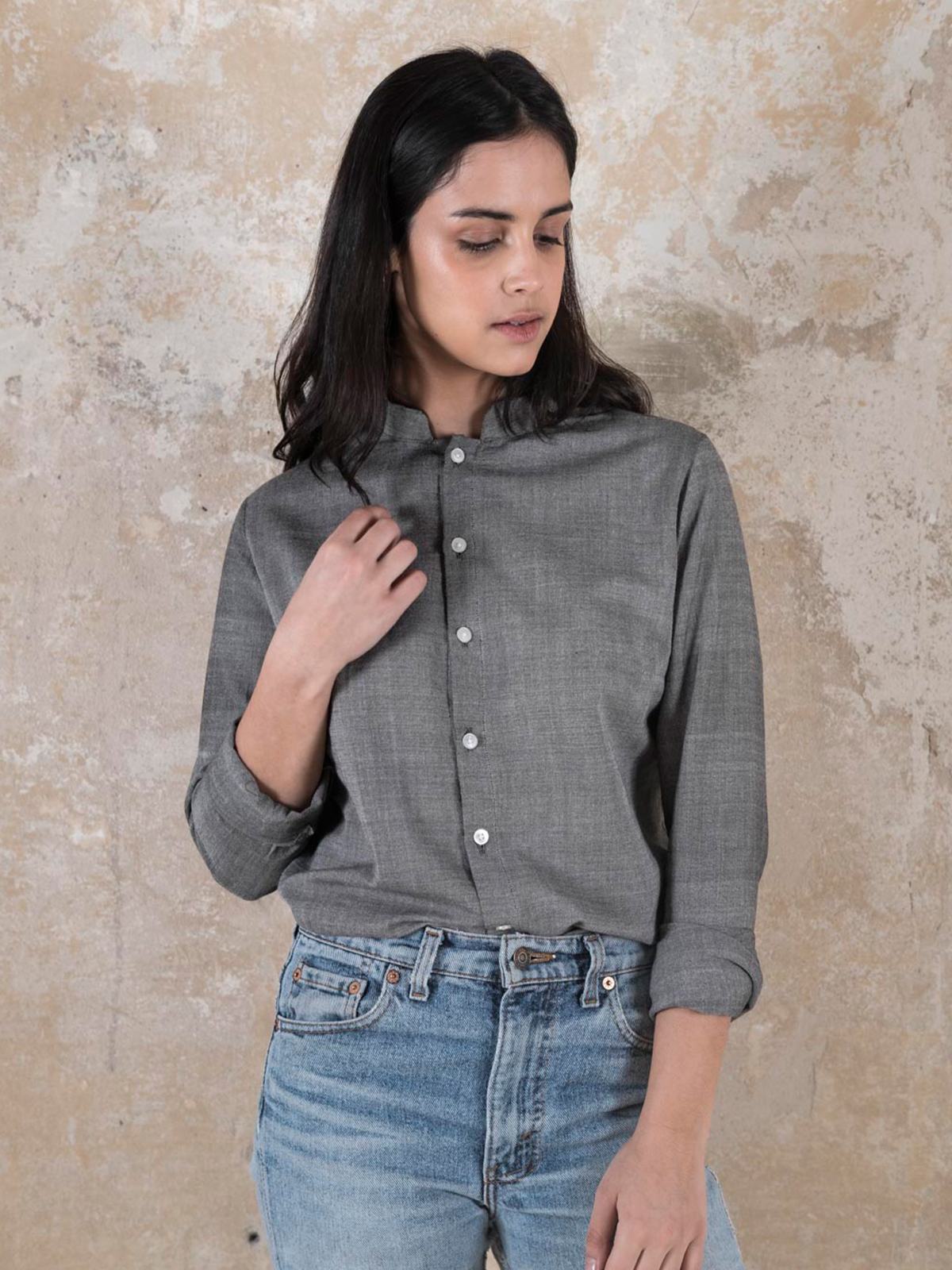 Blouse Benisha Grey from Jyoti - Fair Works Blouse Benisha Grey from Jyoti - Fair Works