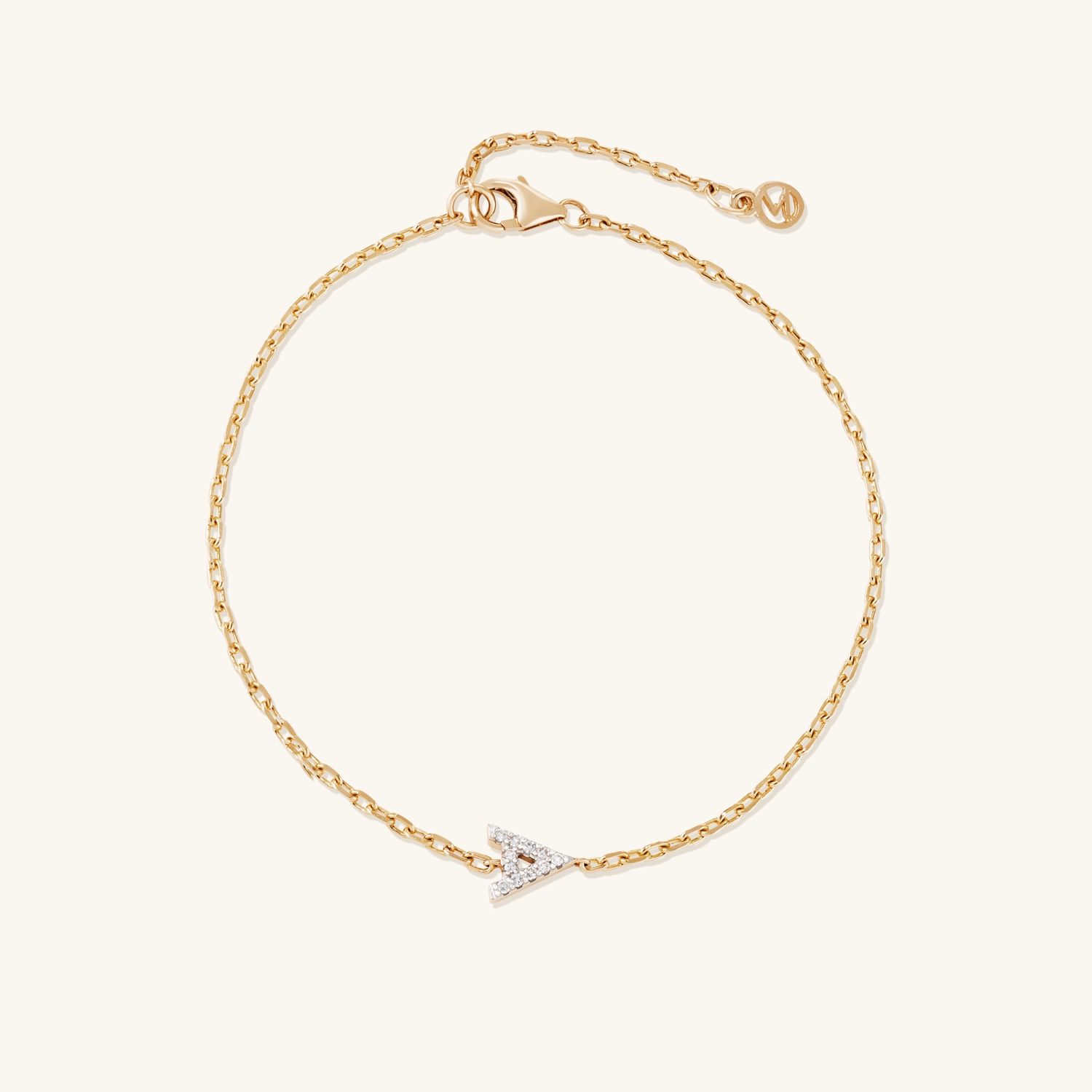 Diamond Mini Uppercase Letter Bracelet - U for Women