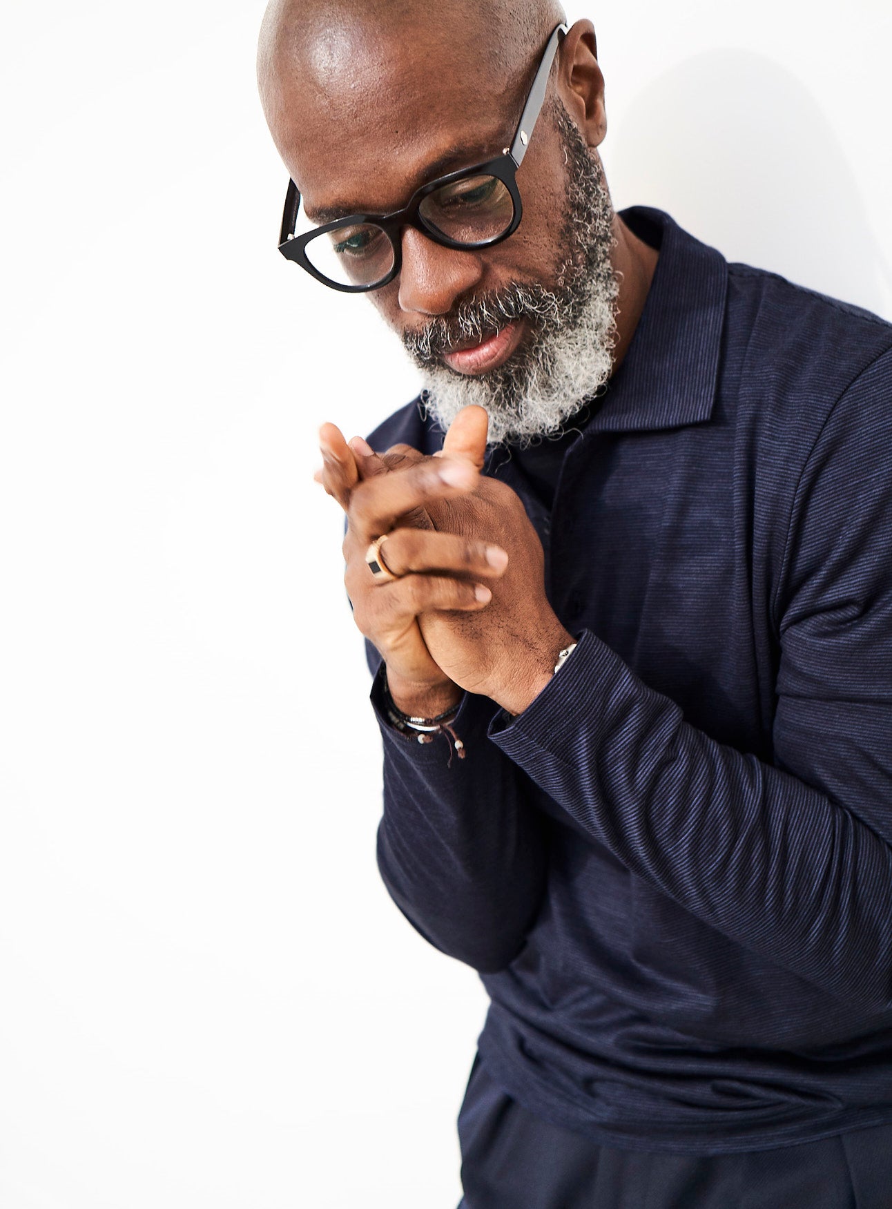 Project Cece | ZQ Merino 120s Super Fine Navy Stripe Long