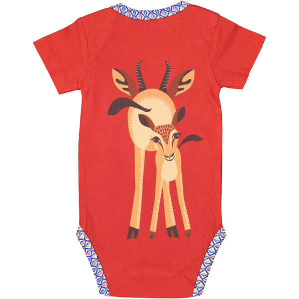 Romper van organisch katoen met gazelle print from Olifant en Muis Romper van organisch katoen met gazelle print from Olifant en Muis