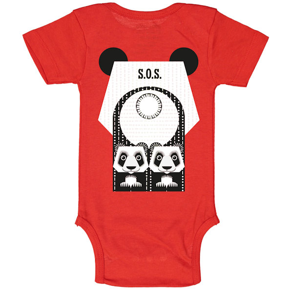 Romper van organisch katoen met panda print from Olifant en Muis Romper van organisch katoen met panda print from Olifant en Muis