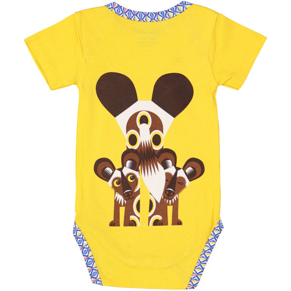 Romper van organisch katoen met wilde hond print from Olifant en Muis Romper van organisch katoen met wilde hond print from Olifant en Muis