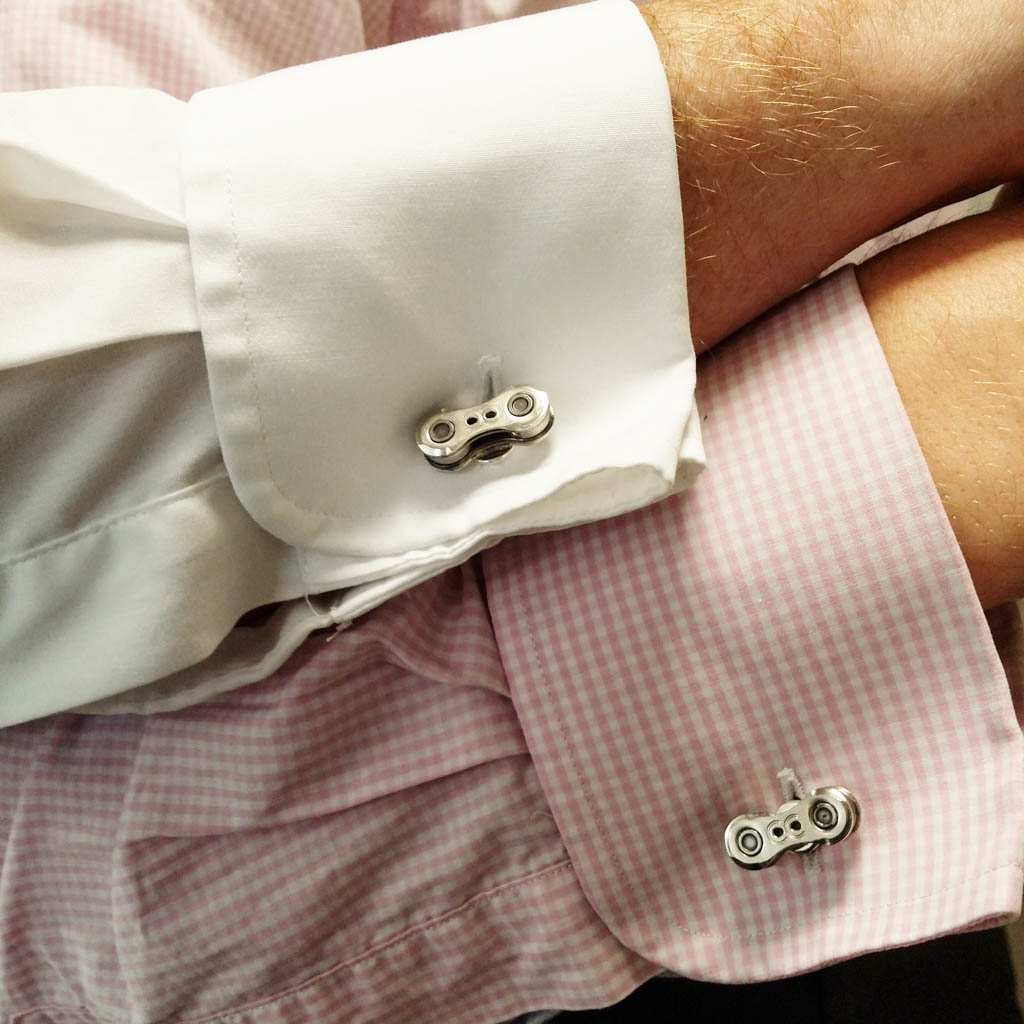 Recycled Bicycle Chain Cufflinks 3 Colours Available