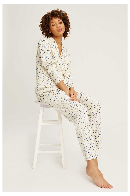 Stars Pyjama Trousers in Cream from People Tree Stars Pyjama Trousers in Cream from People Tree