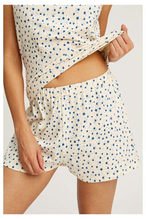 Stars Pyjama Shorts in Cream from People Tree Stars Pyjama Shorts in Cream from People Tree