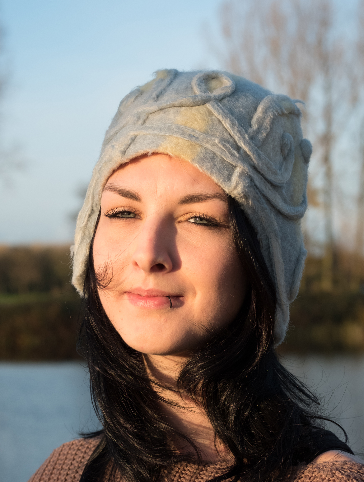 Art Deco Hat in soft yellow and blue from Pepavana Art Deco Hat in soft yellow and blue from Pepavana
