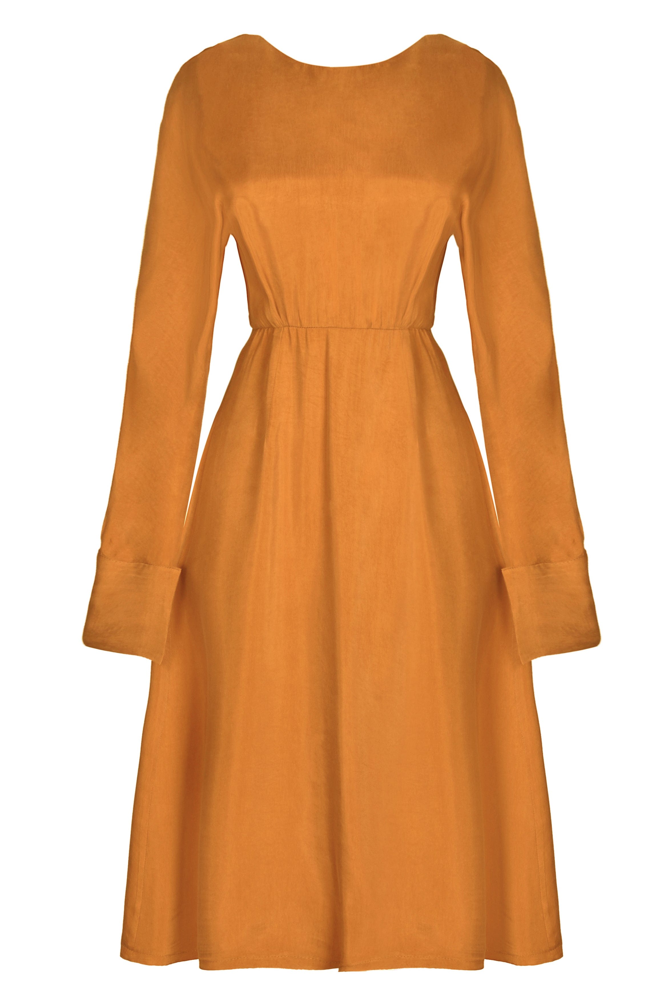 Project Cece Mustard long sleeve Midi Dress