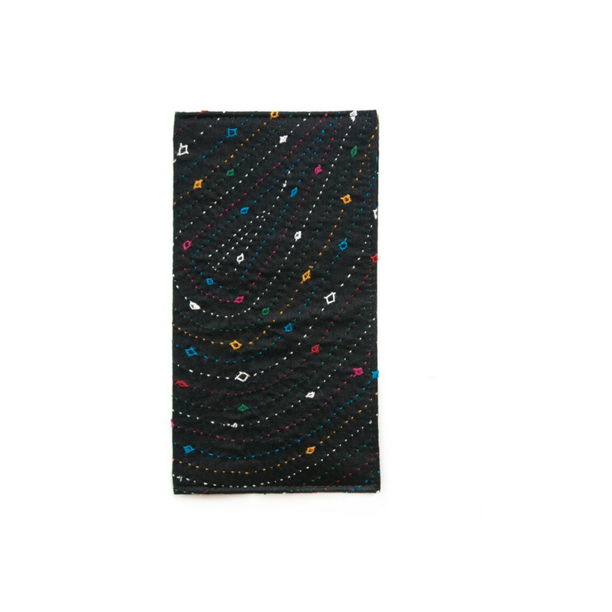 Black Hand Embroidered Slim Wallet from Siyana London Black Hand Embroidered Slim Wallet from Siyana London