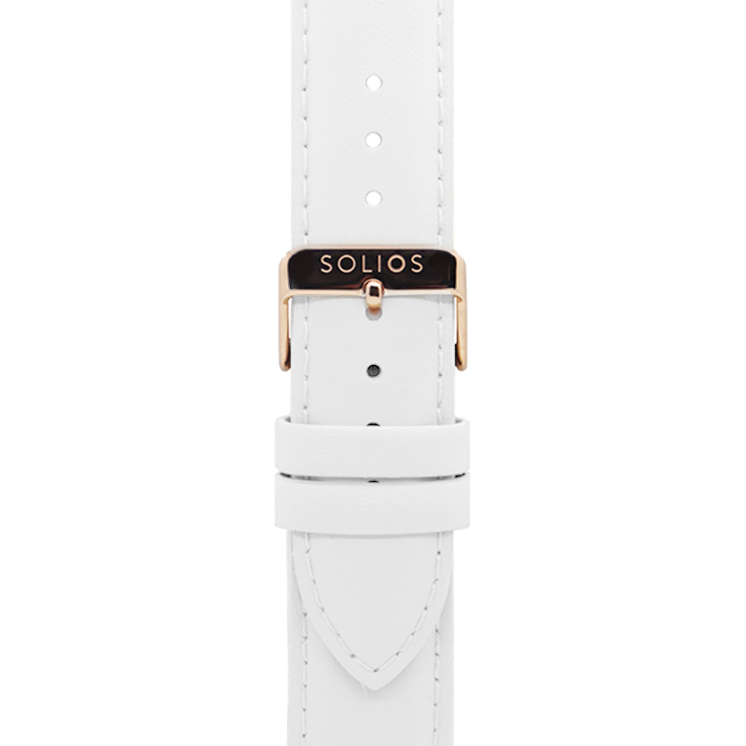 White Eco Vegan Leather Strap van Solios Watches