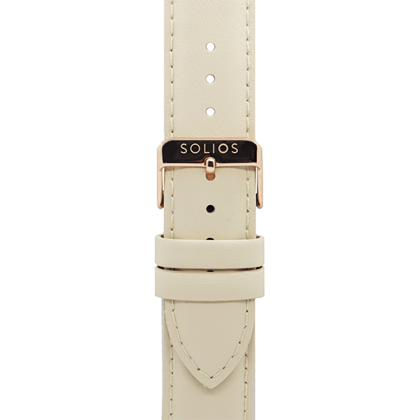Cream Eco Vegan Leather Strap van Solios Watches