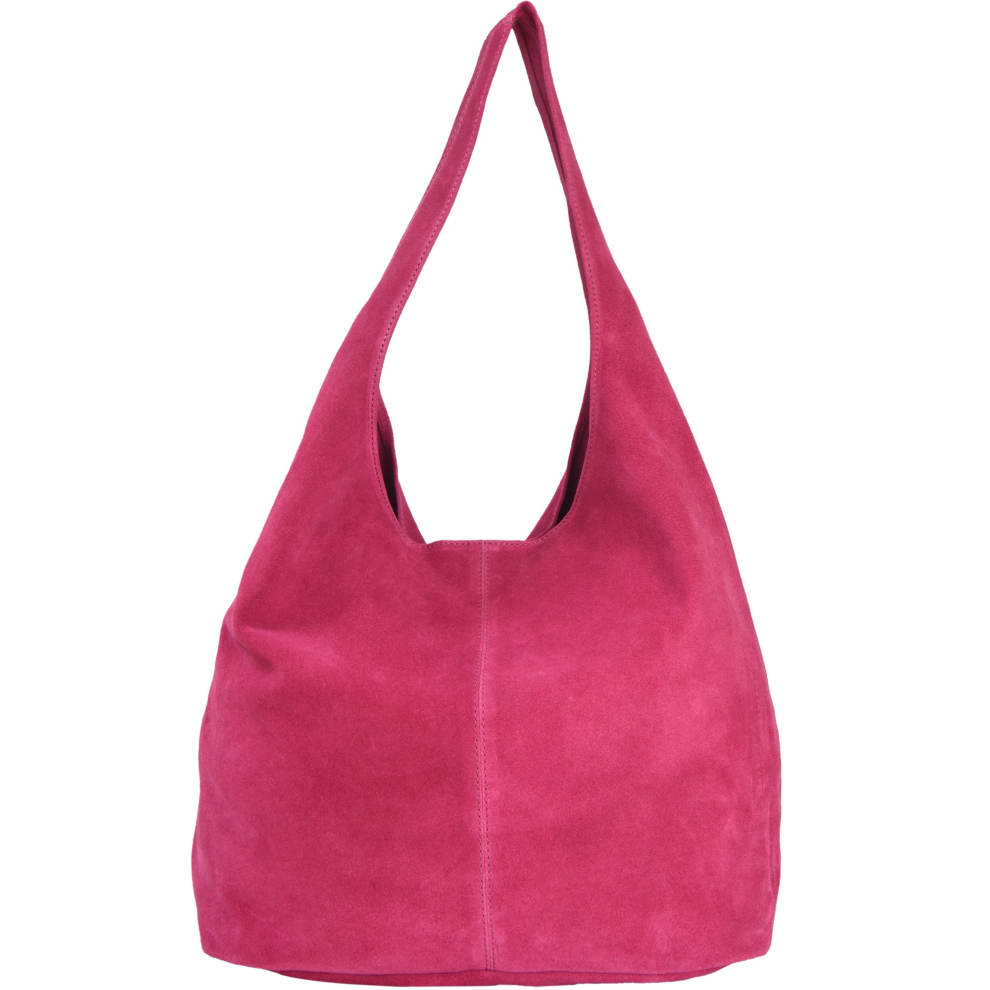 Raspberry Suede Leather Hobo Bag Brix Bailey