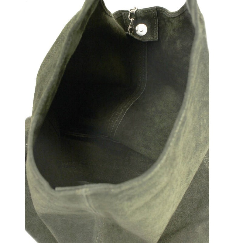 chiiiibag suède one shoulder 緑 Green Suede Leather Bag. Cross Body Bag, Shoulder Bag in