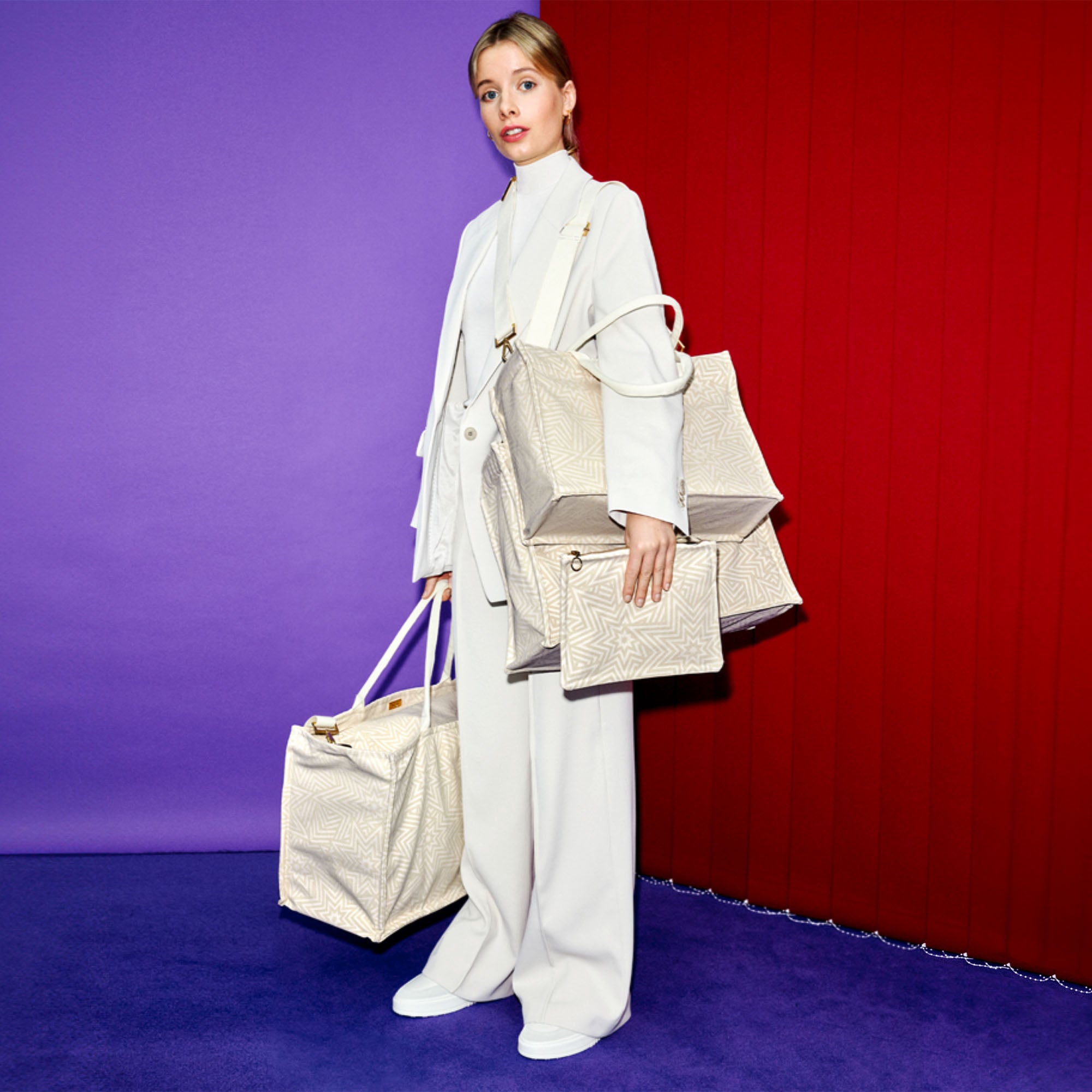 Project Cece | SbS Tote Bag XL - Star Explosion White