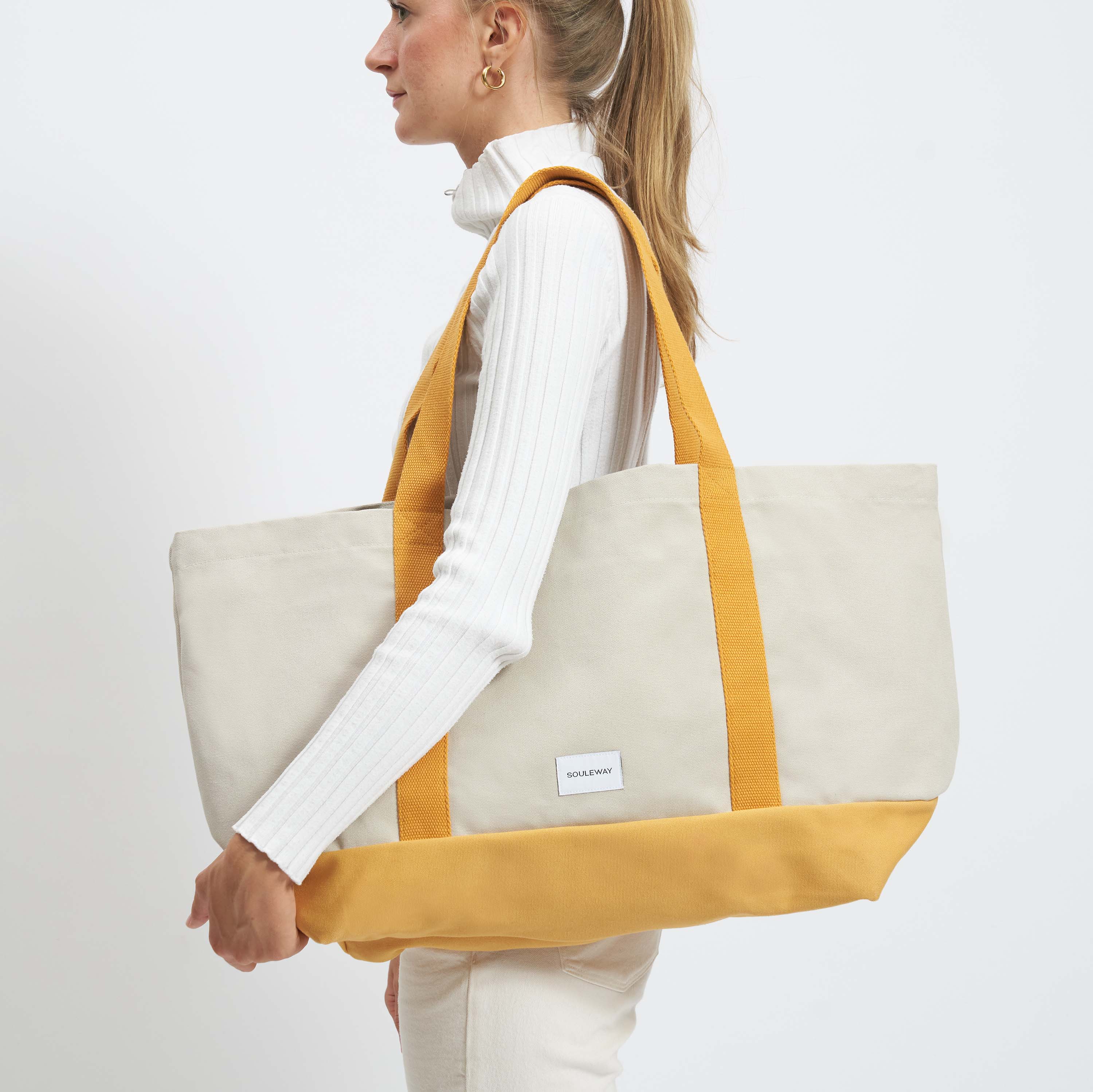 Project Cece | Beach Bag - Sand/Mustard