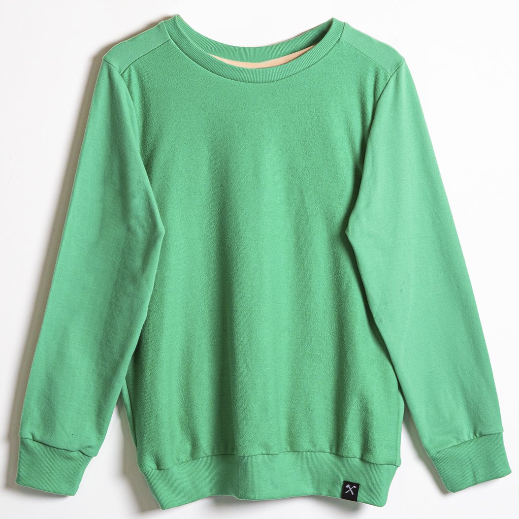 Sweatshirt Inside Out - Gerecycled Biologisch Katoen - Navy blauw en lichtgroen from The Driftwood Tales Sweatshirt Inside Out - Gerecycled Biologisch Katoen - Navy blauw en lichtgroen from The Driftwood Tales