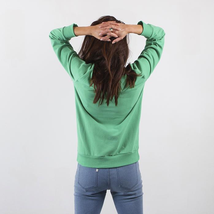 Sweatshirt Inside Out - Gerecycled Biologisch Katoen - Navy blauw en lichtgroen from The Driftwood Tales Sweatshirt Inside Out - Gerecycled Biologisch Katoen - Navy blauw en lichtgroen from The Driftwood Tales