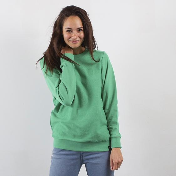 Sweatshirt Inside Out - Gerecycled Biologisch Katoen - Navy blauw en lichtgroen from The Driftwood Tales Sweatshirt Inside Out - Gerecycled Biologisch Katoen - Navy blauw en lichtgroen from The Driftwood Tales
