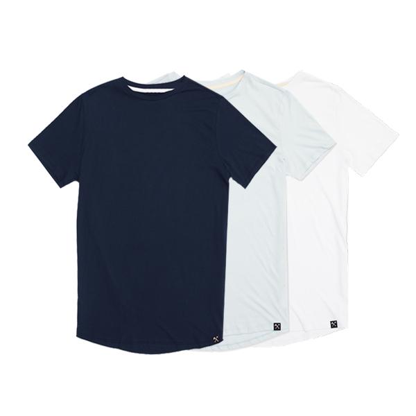 3 x : Navy + Light Blue + White organic cotton T-shirt from The Driftwood Tales 3 x : Navy + Light Blue + White organic cotton T-shirt from The Driftwood Tales