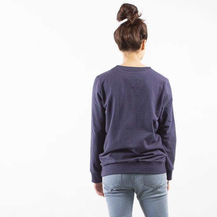 Sweatshirt Inside Out - Gerecycled Biologisch Katoen - Navy blauw en lichtgroen from The Driftwood Tales Sweatshirt Inside Out - Gerecycled Biologisch Katoen - Navy blauw en lichtgroen from The Driftwood Tales