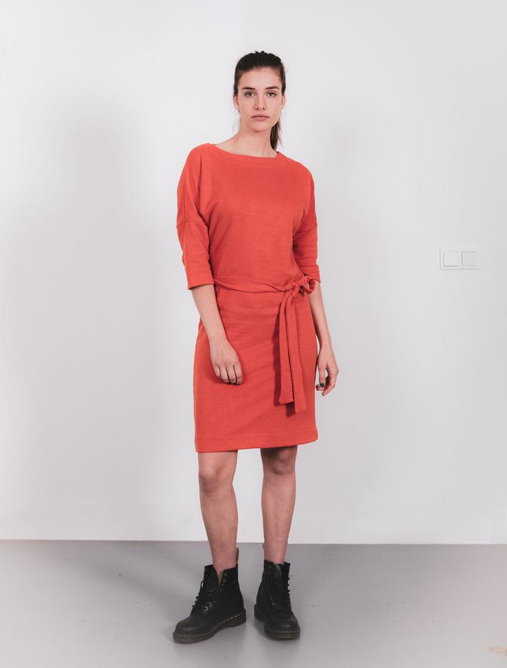 DRESS MADE OF ORANGE RECYCLED SWEATFABRIC from The Driftwood Tales DRESS MADE OF ORANGE RECYCLED SWEATFABRIC from The Driftwood Tales